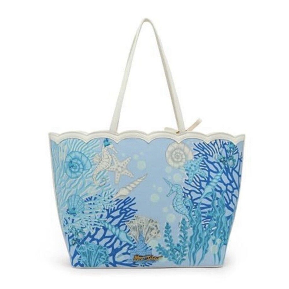 Betsey Johnson Tote Making Waves Nautical Anchor Purse Bag Charm NWT - Picture 2 of 4